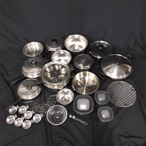 アムウェイクイーン 18_8 片手鍋 両手鍋 タッパー ザル ボウル 等 調理器具 まとめセット Amway Queen