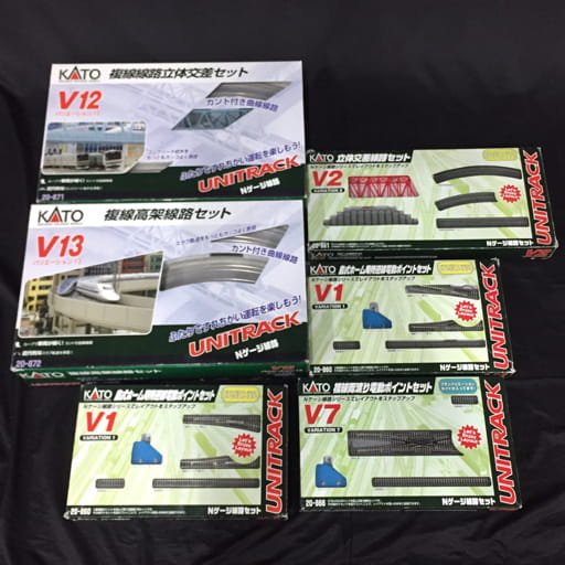 カトー V12 20-871 複線線路立体交差セット 含む V3 20-872 V7 20-866 他 Nゲージ線路 計6点 セット 現状品