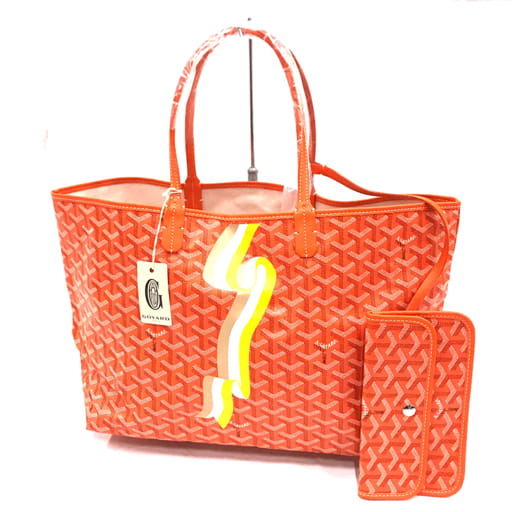 ゴヤール サンルイPM トートバッグ ハンドバッグ 肩掛け レディース オレンジ系 ミニポーチ付き GOYARD