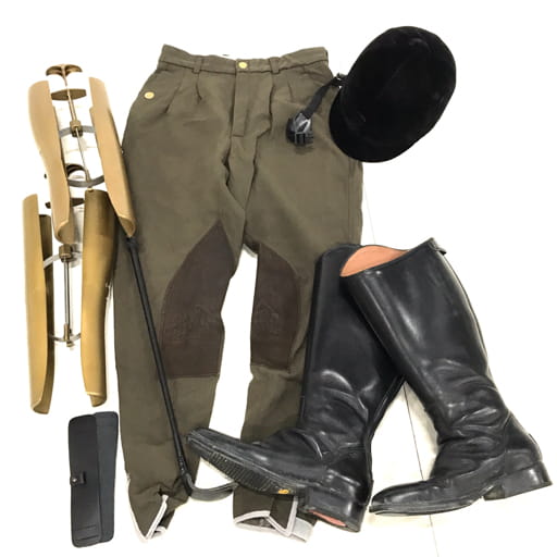 セルジオグラッソ 35 22cm 乗馬用ブーツ ブラック 含 ヘルメット 鞭 パンツ レディース