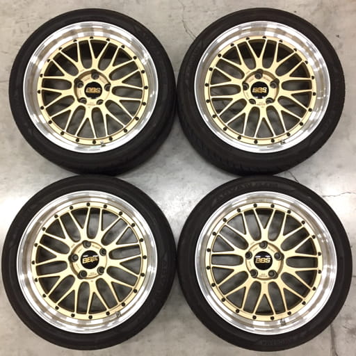 BBS 19インチ アルミホイール LM258 8.5J×19H2 ET35 5H PCD 120 YOKOHAMAタイヤ付き カーパーツ 4本セット