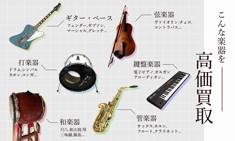 こんな楽器を高価買取します