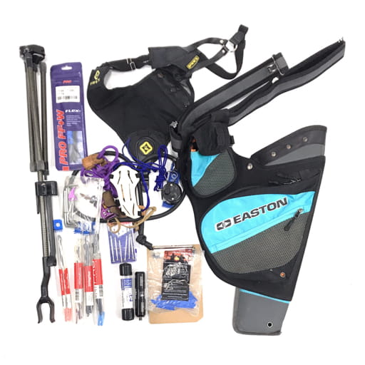 EASTON クイーバー 他 W&W エクステンダーロッド 含む アーチェリー用品 まとめ セット キャリーケース付き