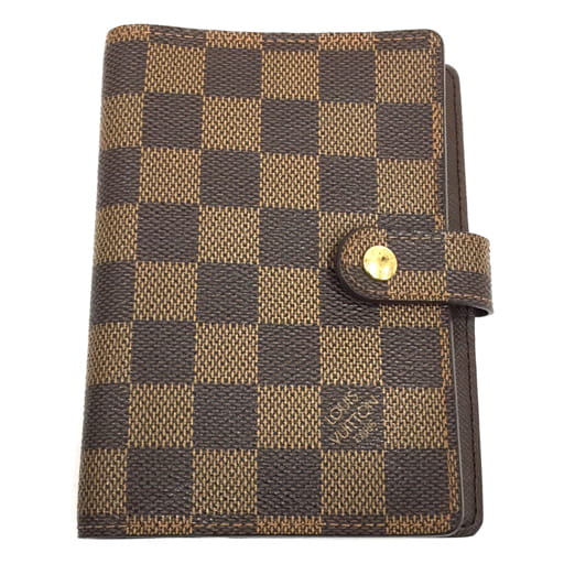 ルイヴィトン R20700 ダミエ ヌエベ アジェンダPM 6穴 手帳カバー ブラウン系 保存箱付き LOUIS VUITTON
